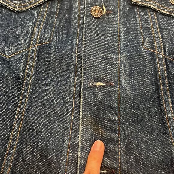 Vintage 80s Levis Denim Jean 70506 0216 Trucker Jacket Size 42 Made in Canada - Picture 4 of 10